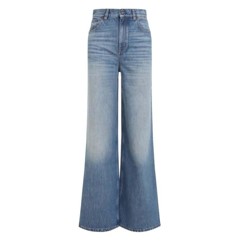 Højtaljede jeans med vide ben