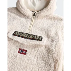 Hættetrøje med halv lynlås