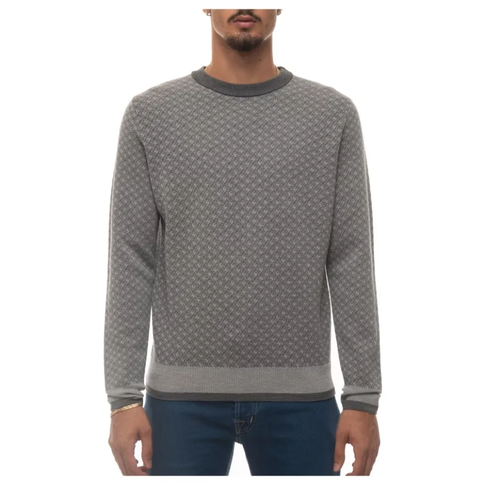 Hundetand Rundhals Pullover med Elastiske Manchetter