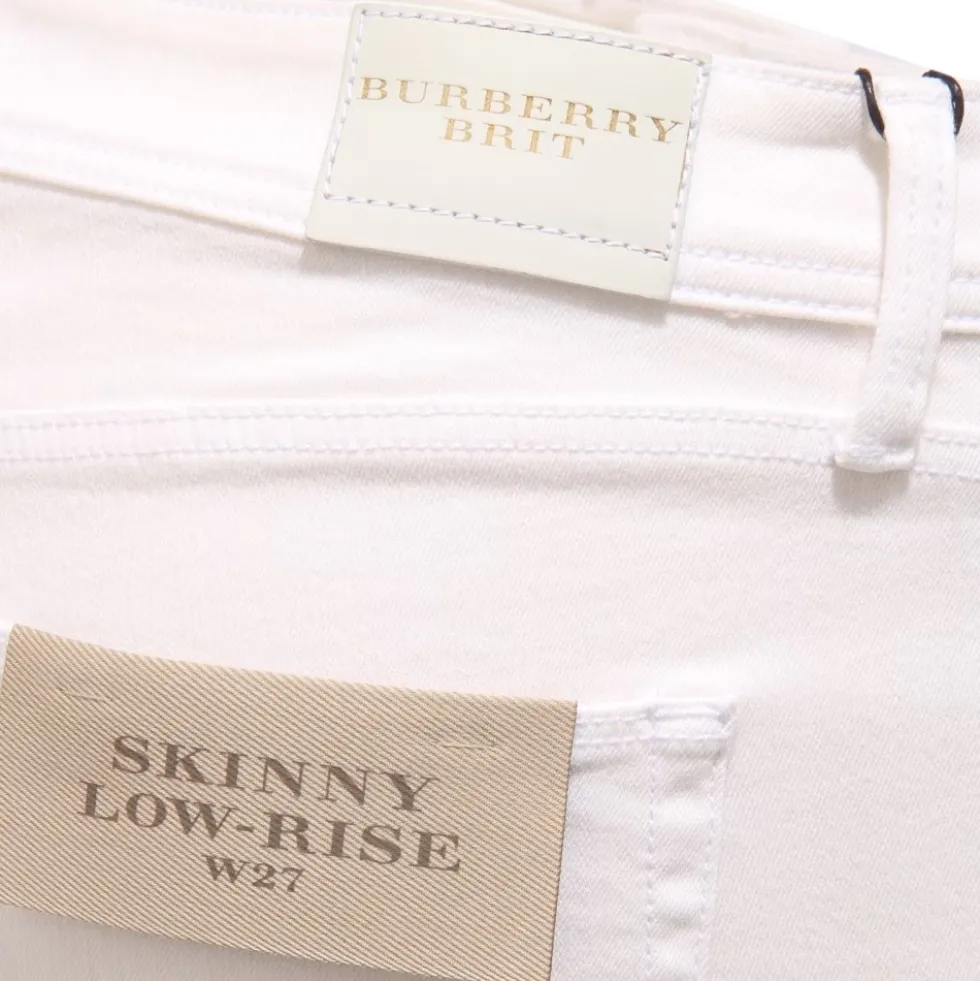 Hvid Skinny Low-Rise Denim Bukser