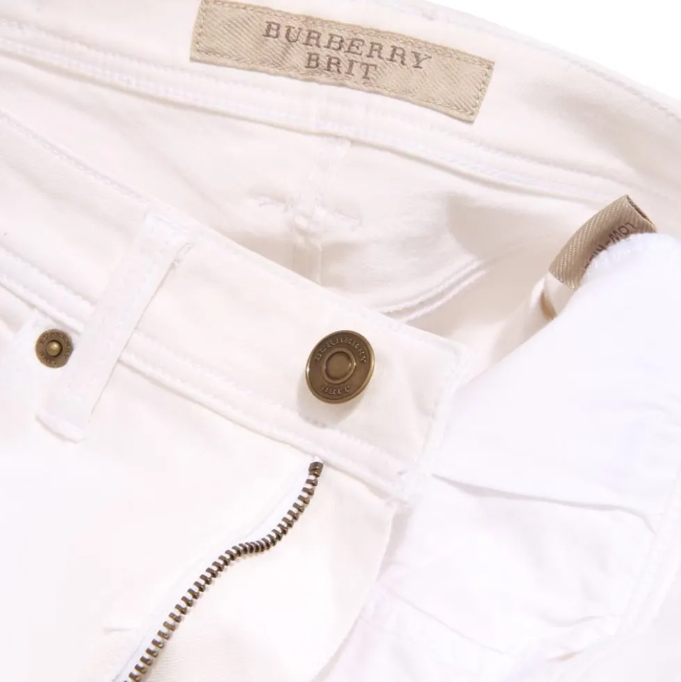 Hvid Skinny Low-Rise Denim Bukser