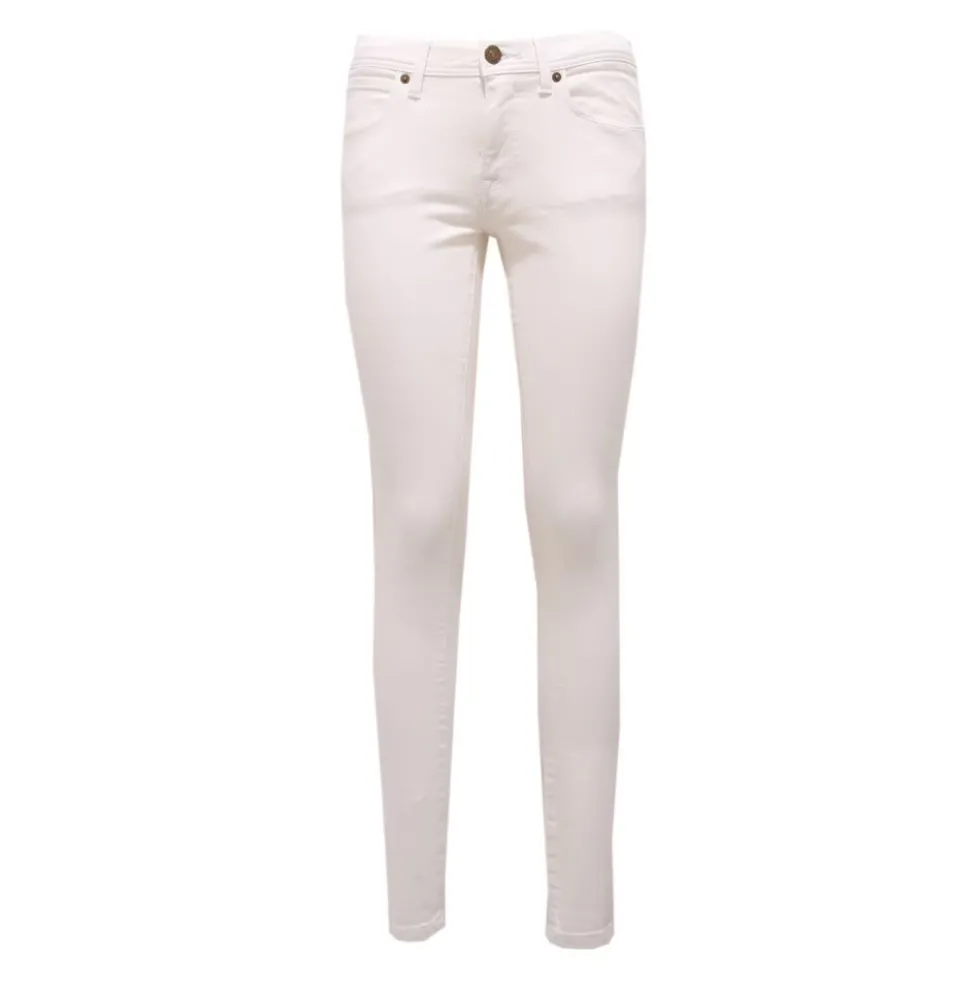 Hvid Skinny Low-Rise Denim Bukser