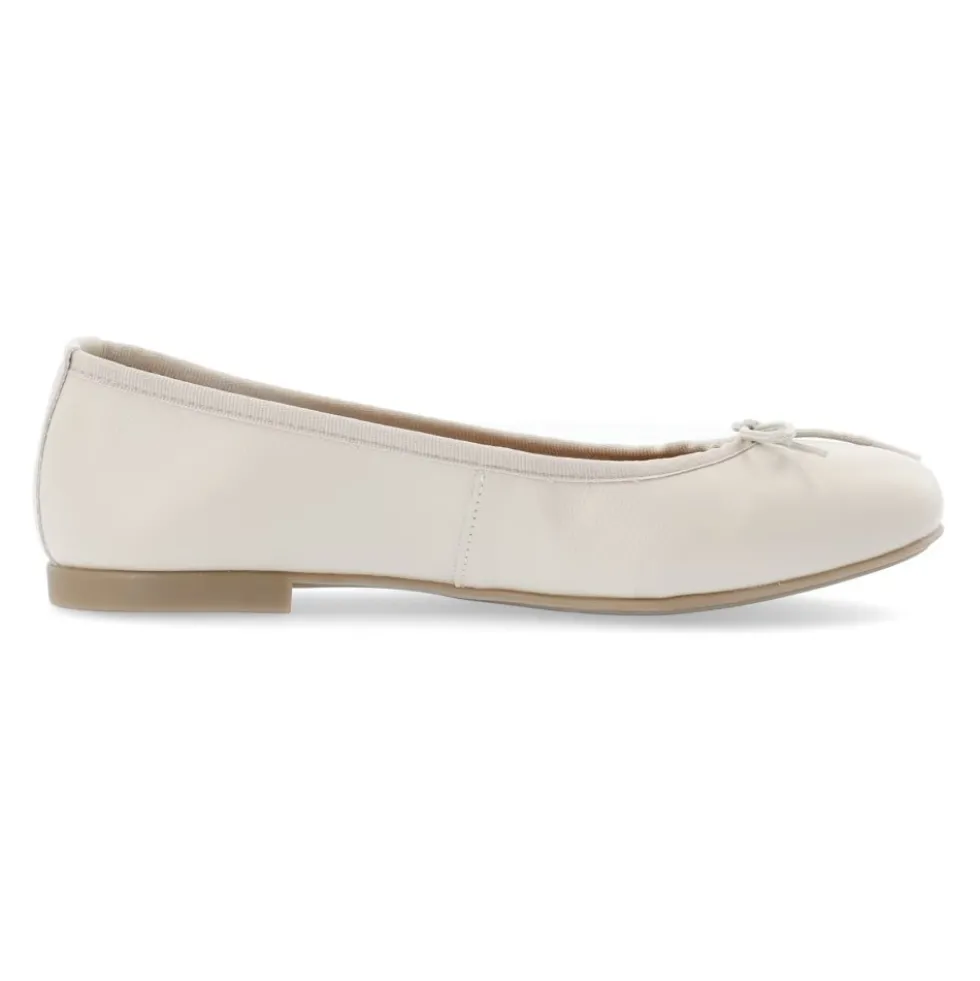 Ivory Læder Ballerina Sko