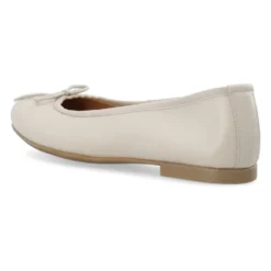 Ivory Læder Ballerina Sko