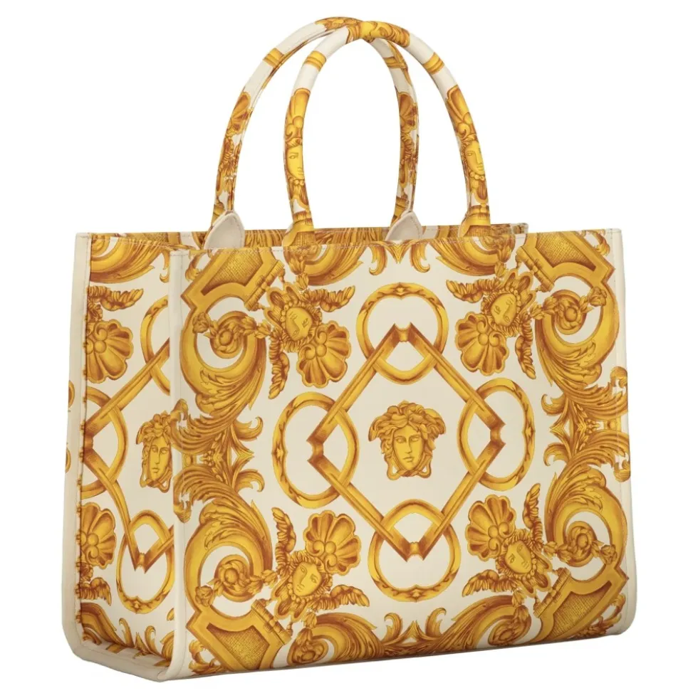 Jacquard Motif Canvas Tote Bag