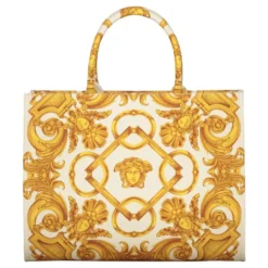 Jacquard Motif Canvas Tote Bag