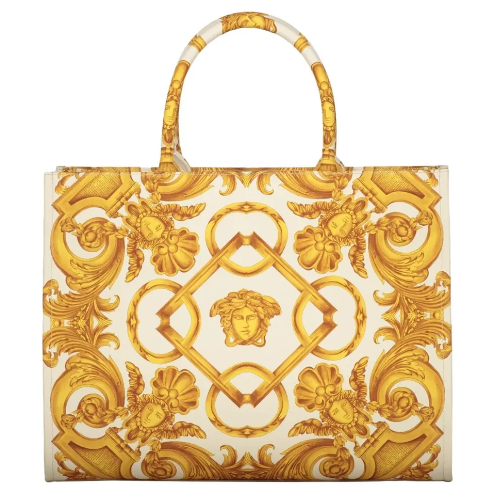 Jacquard Motif Canvas Tote Bag