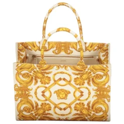 Jacquard Motif Canvas Tote Bag