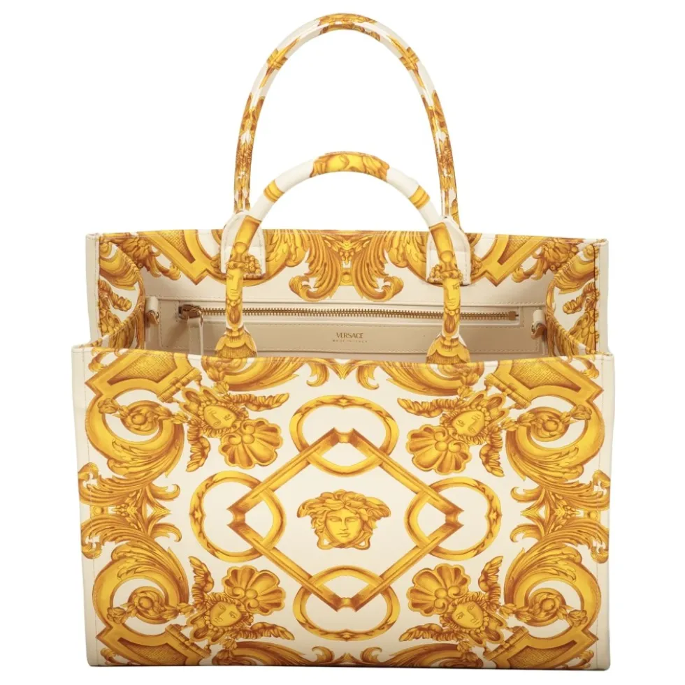 Jacquard Motif Canvas Tote Bag