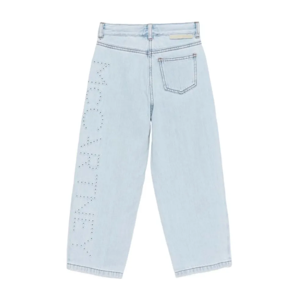 Jeans med broderet logo
