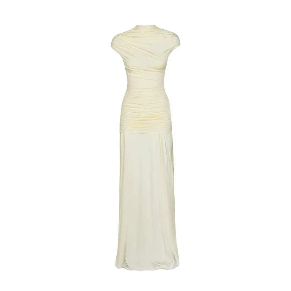 Jersey Draped Maxi Dress