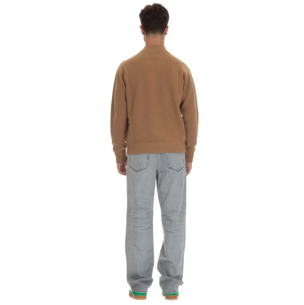 Kamel Sweater Baseball Krave Fuldt Lynlås