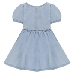 Ladybird-Embroidered Denim Dress