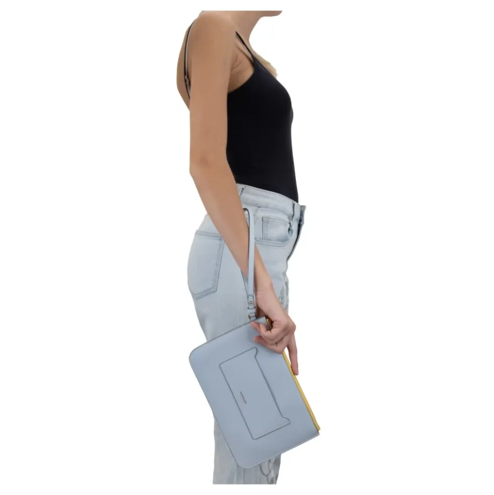 Læder Dame Clutch Taske med Lynlås