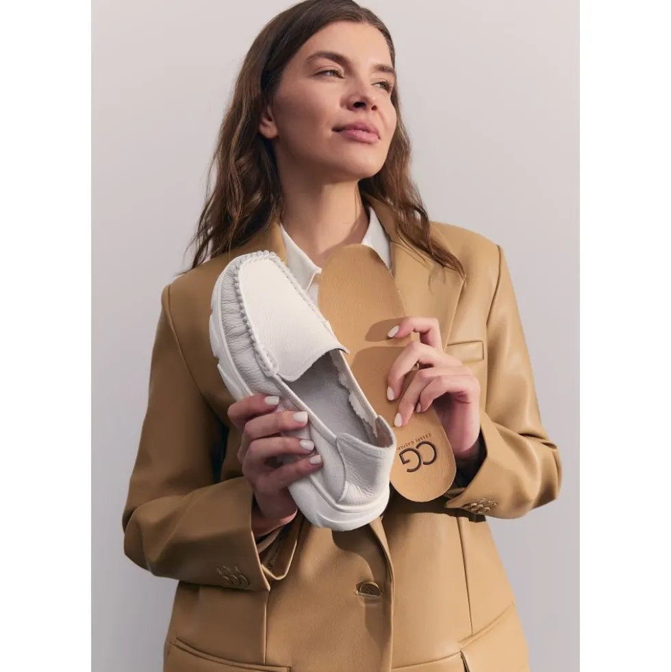 Læder Platform Moccasiner Alisa - Hvid