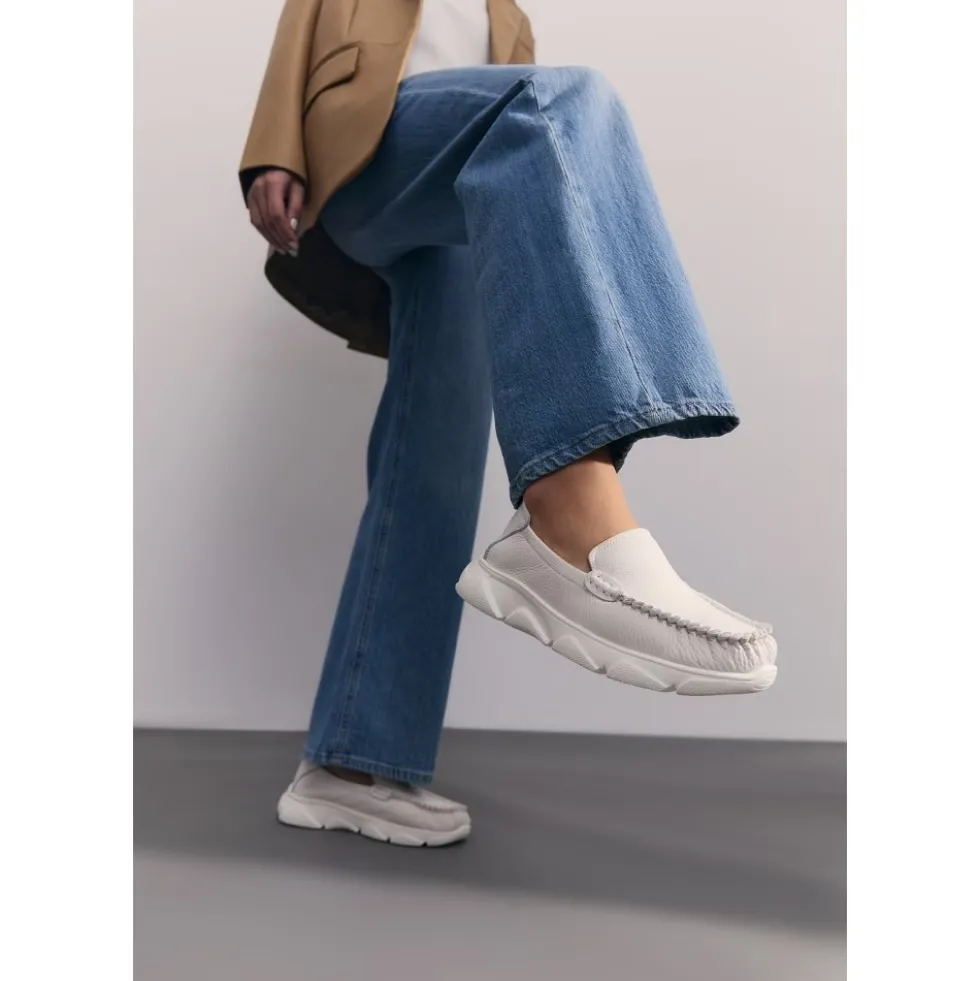 Læder Platform Moccasiner Alisa - Hvid