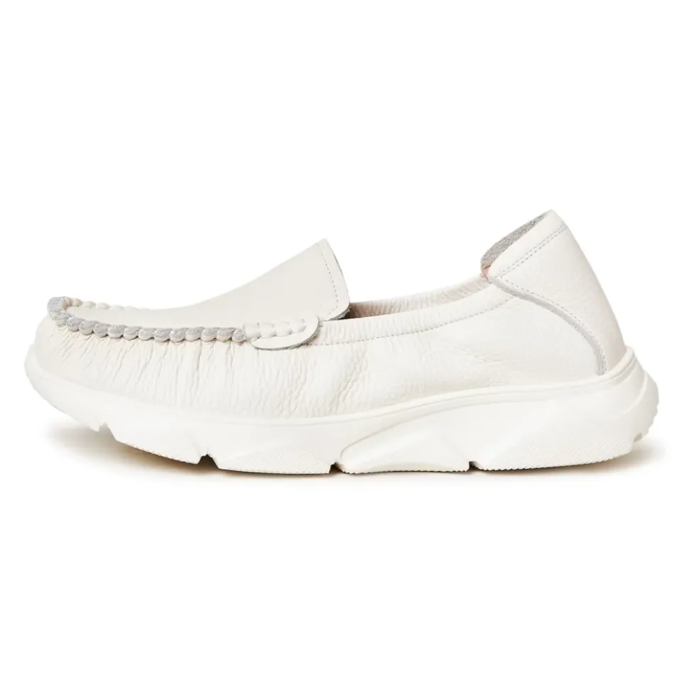 Læder Platform Moccasiner Alisa - Hvid