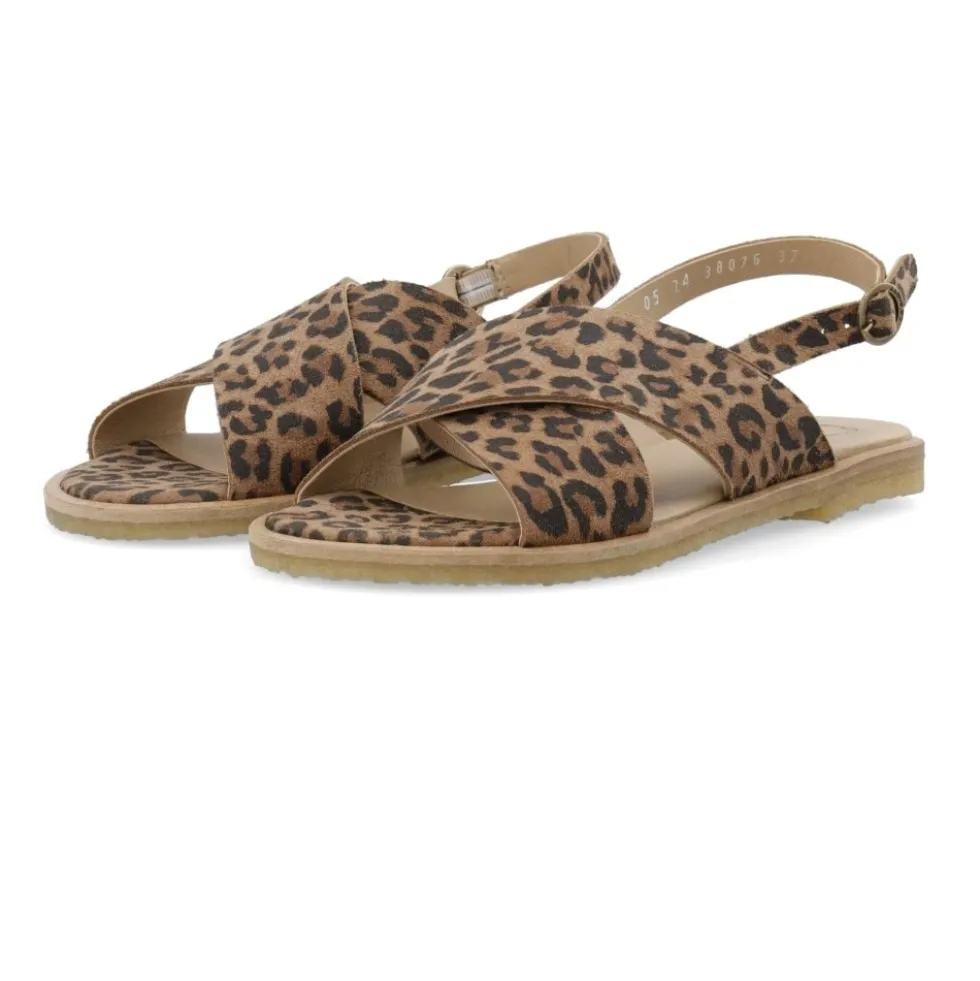 Leopard Print Cross Sandal