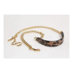 Leopard Print Gold Brass Kæde Skuldertaske Rem
