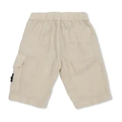 Linen Shorts With Logo Patch