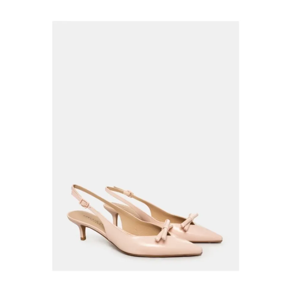 Lyserød Pæon Læder Slingback Sandal