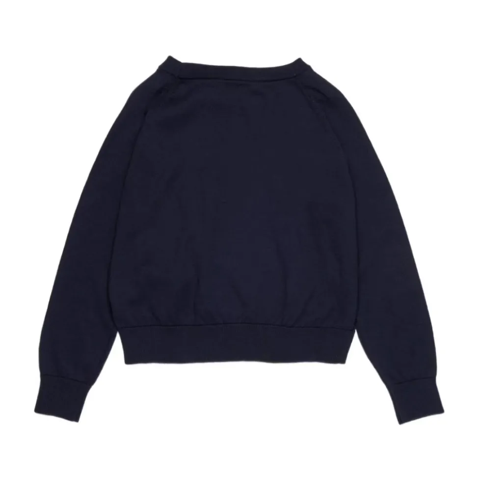 Maglia girocollo in tessuto e logo