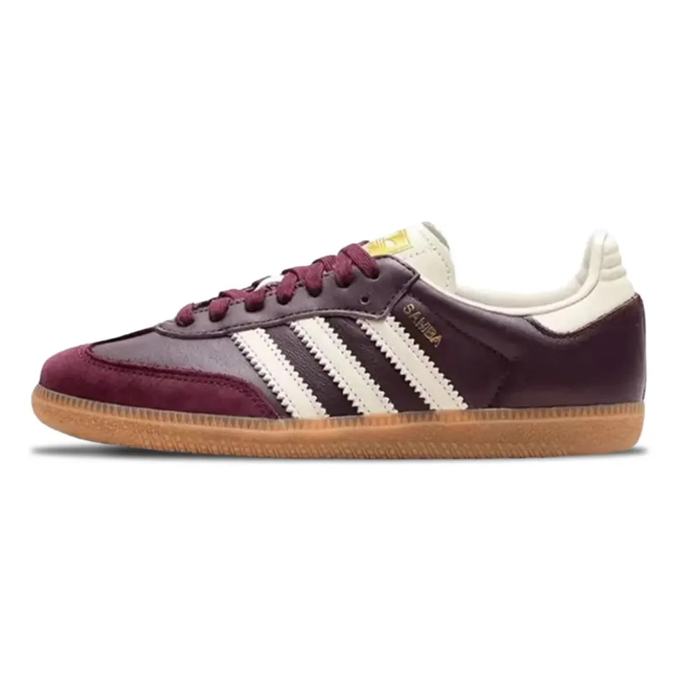 Maroon Gold Metallic Sneakers Lav Profil