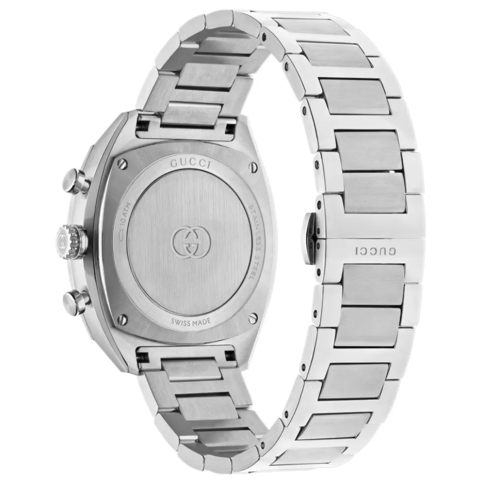 41mm rustfrit stålkasse, sort skive, lille sekundvisning, sort keramisk bezel med tachymeter indikation, rustfrit stål armbånd