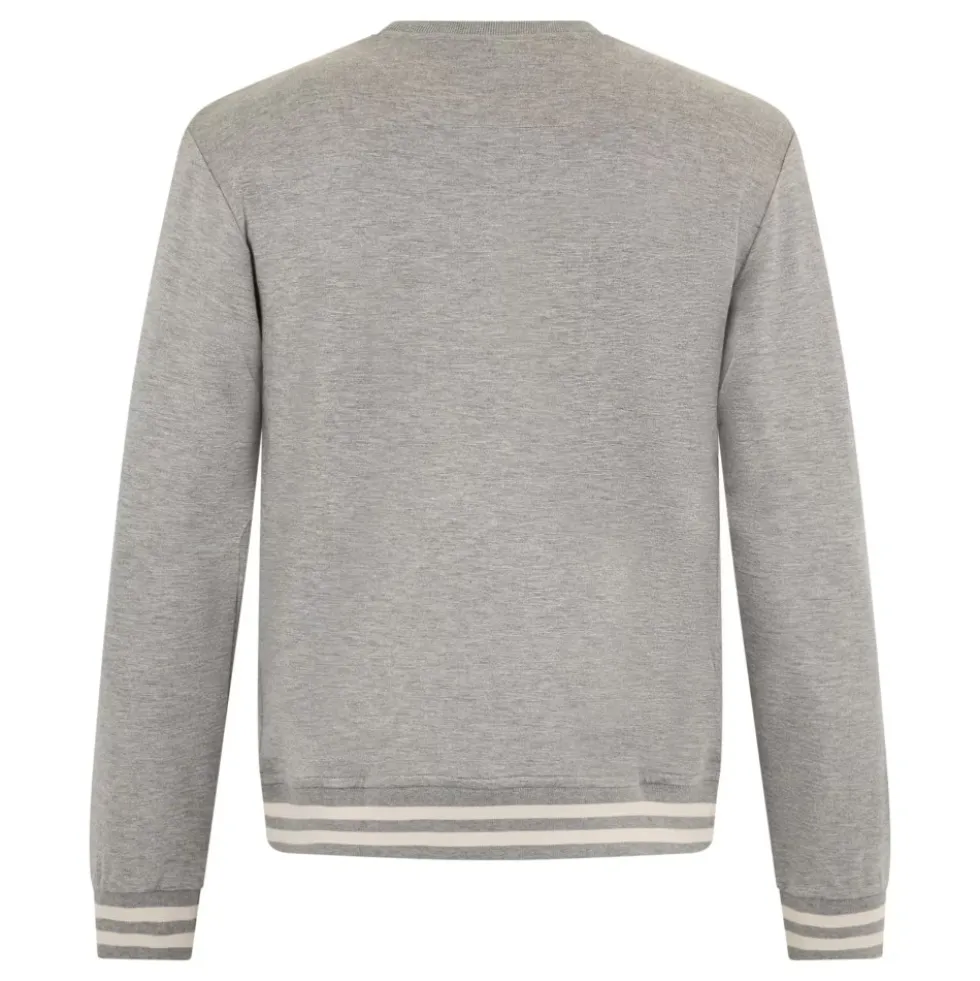 Modern Mélange Sweatshirt Med Styliseret Print