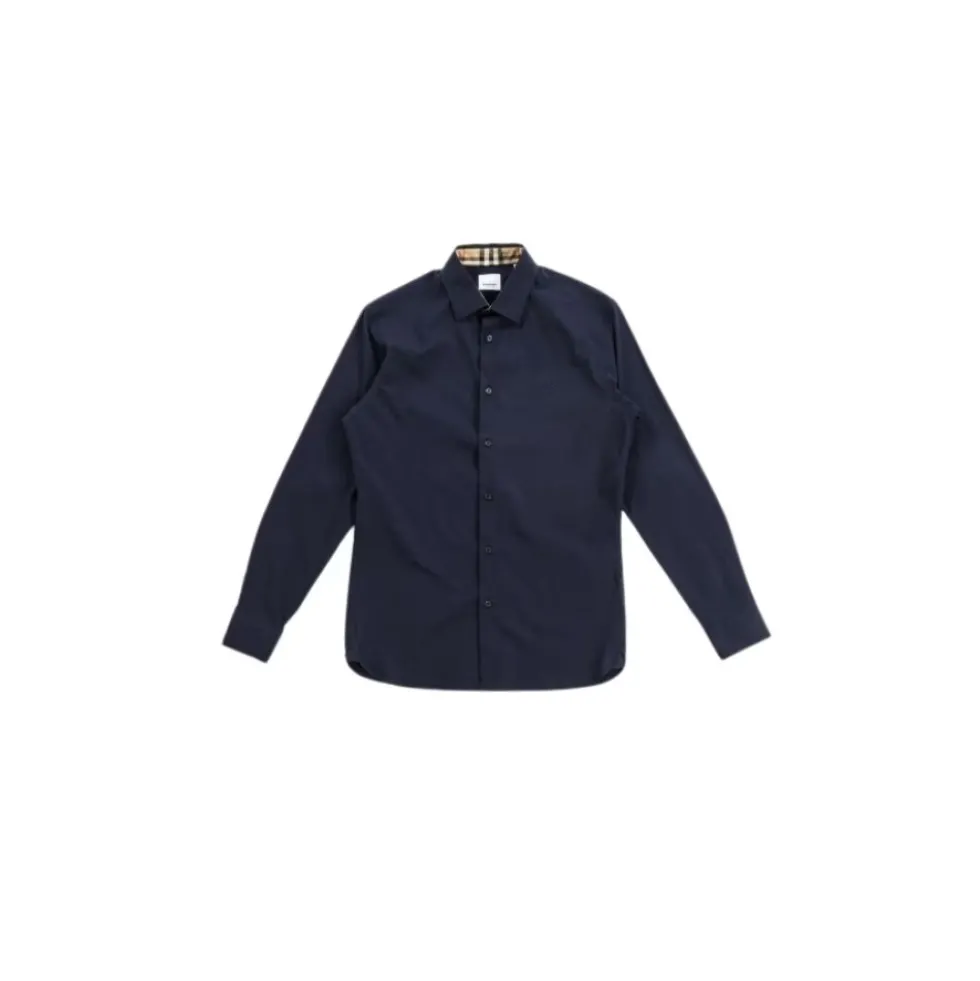 Navy Stretch Cotton Shirt - Sherfield