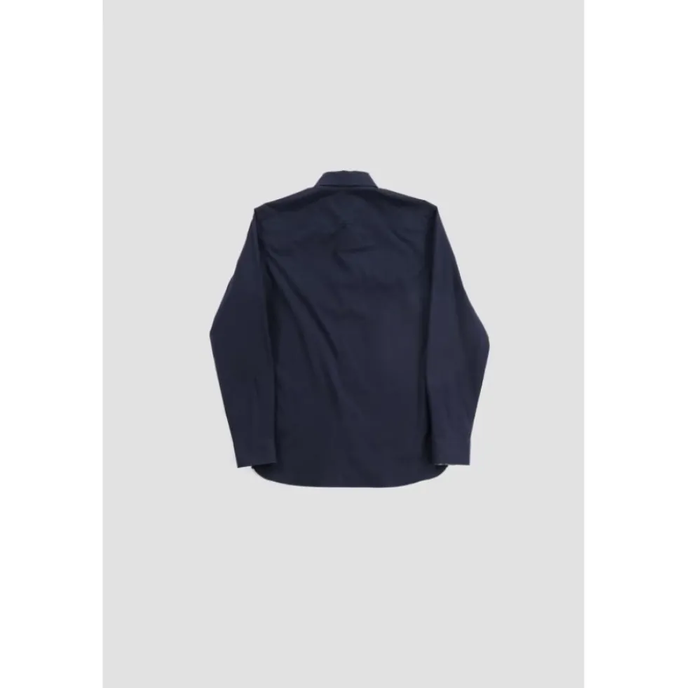 Navy Stretch Cotton Shirt - Sherfield