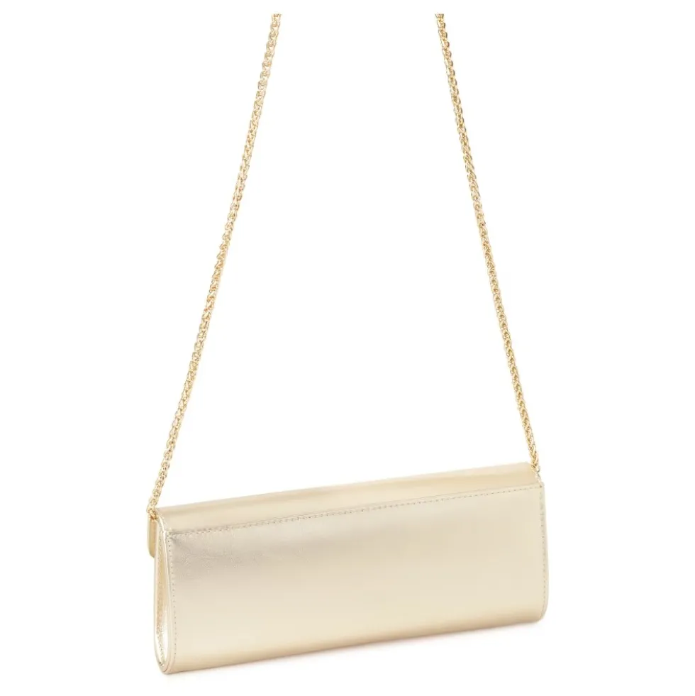 Oval clutch taske i guld farve