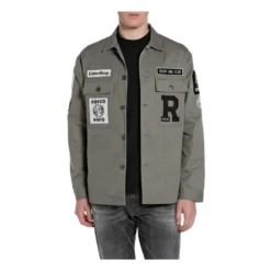 Overshirt med patch og logo