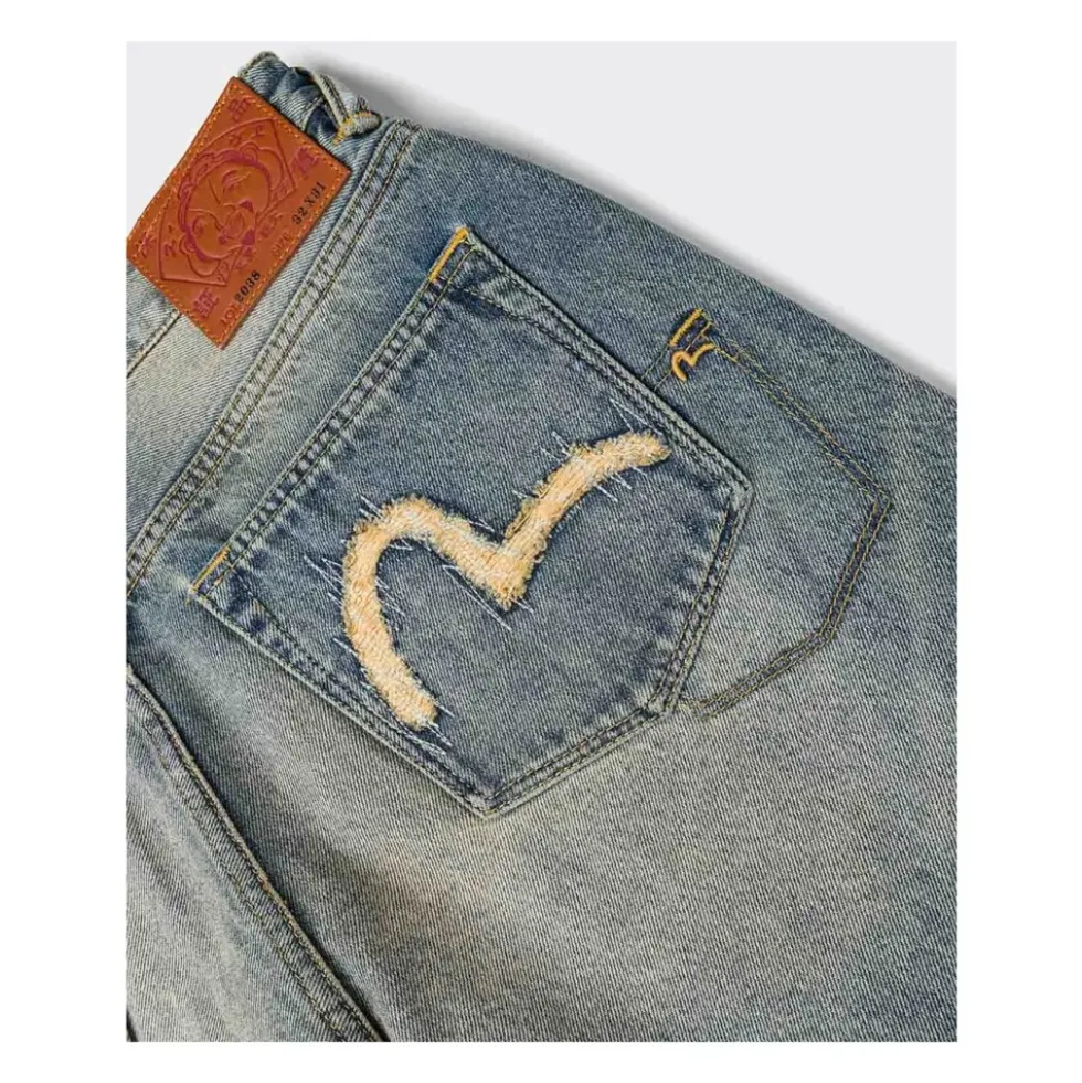 7-Pocket Seagull Embroidery Jeans