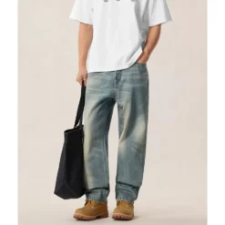 7-Pocket Seagull Embroidery Jeans