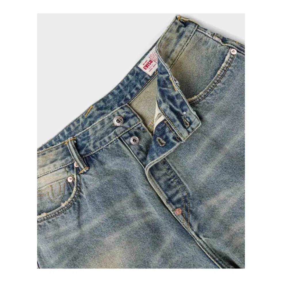 7-Pocket Seagull Embroidery Jeans