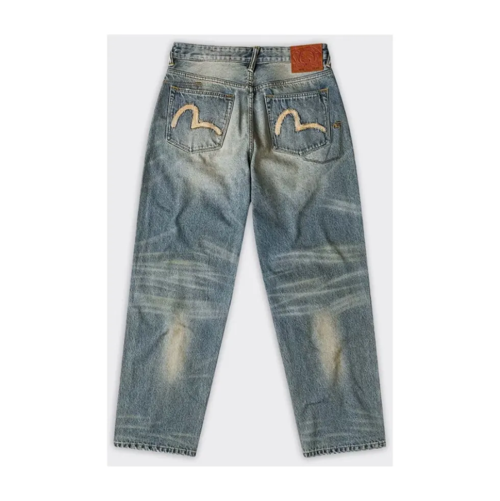 7-Pocket Seagull Embroidery Jeans