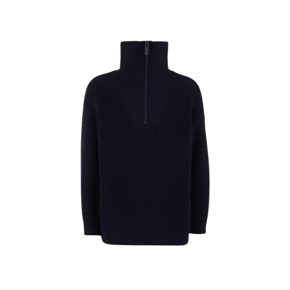 Pullover a collo alto con zip