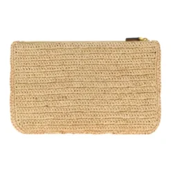 Raffia VLogo Signature Clutch