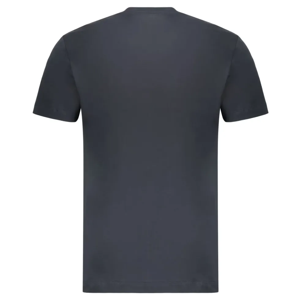 Ribbet bomulds T-shirt med frontprint