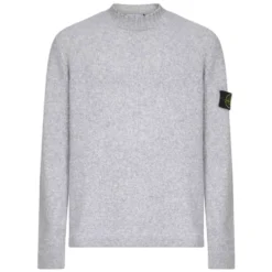 Ribbet Crewneck Sweater i Grå
