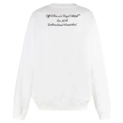 Ribstrikket bomulds sweatshirt med rund hals