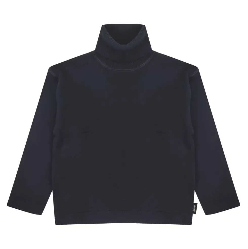 Ribstrikket rullekrave sweater