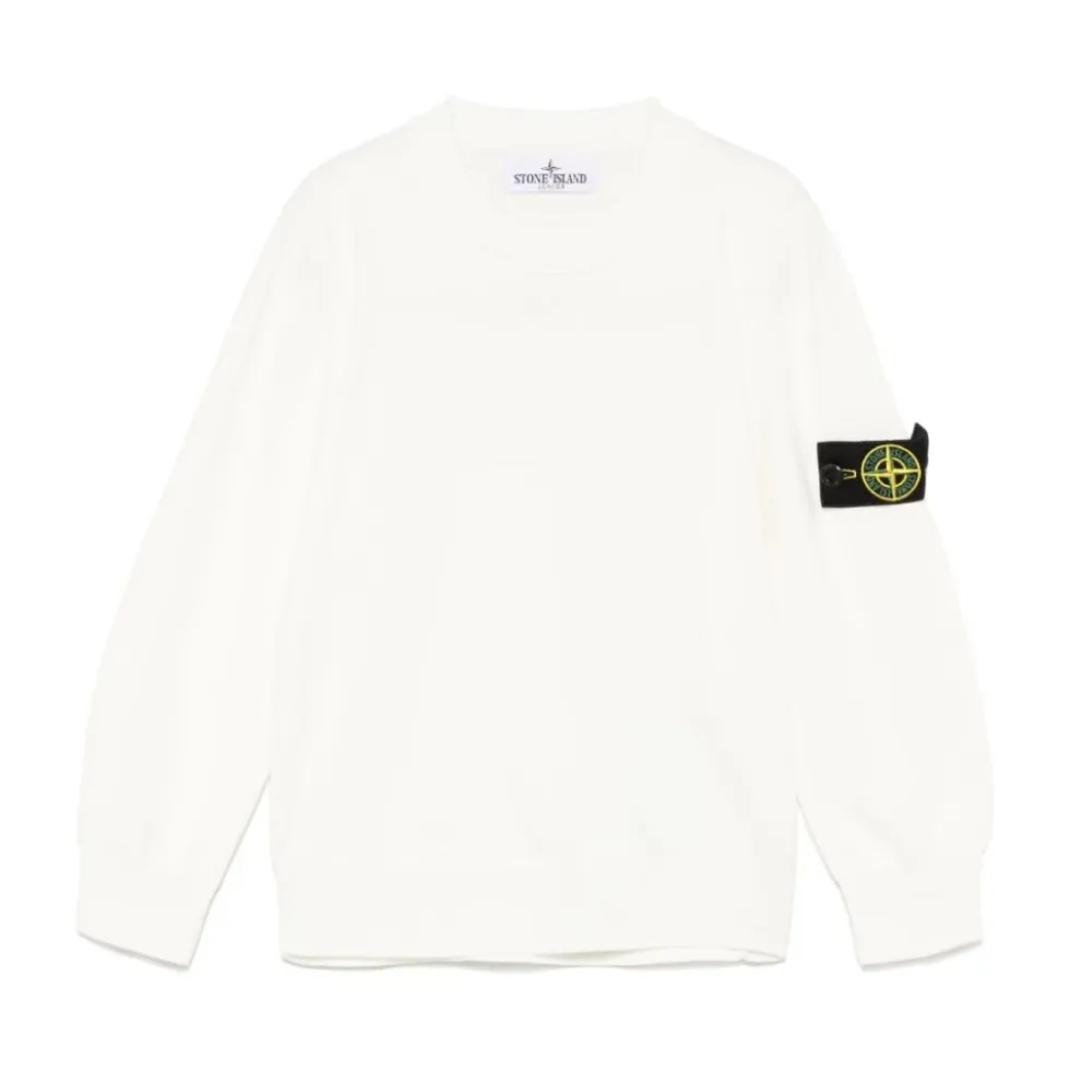Ribstrikket Sweater med Rund Hals