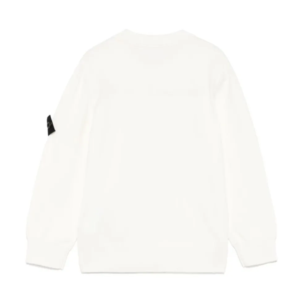 Ribstrikket Sweater med Rund Hals