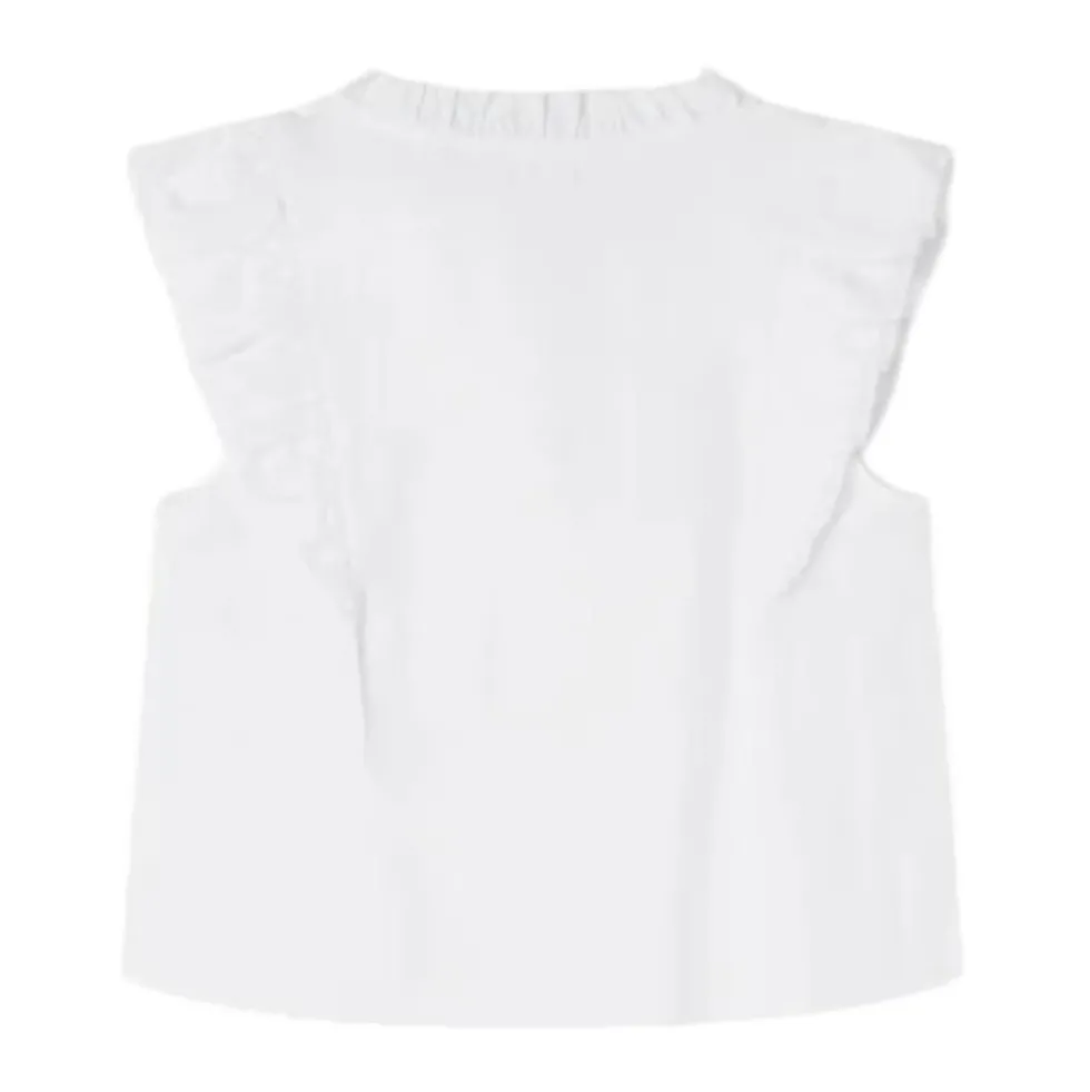 Romantisk V-hals Butterfly Ærme Bluse