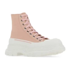 Rosa Lærred Tread Slick Sneakers