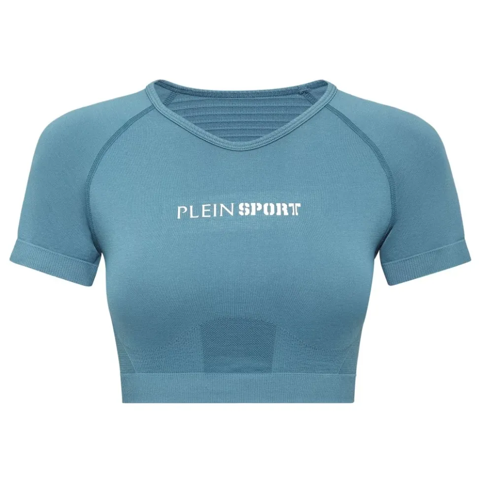 Seamless Cropped T-shirt V-Neck SS Logo