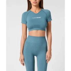 Seamless Cropped T-shirt V-Neck SS Logo