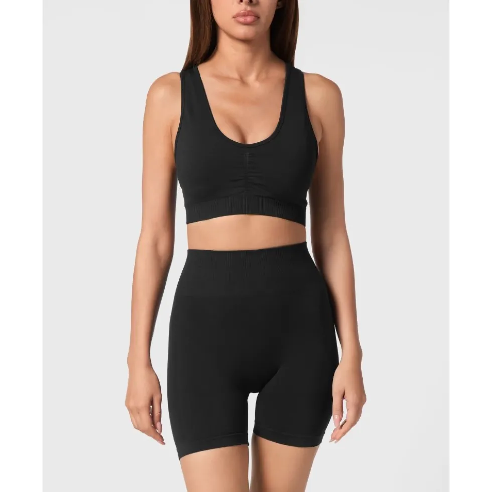 Seamless Wide Straps Sport Bra Logo